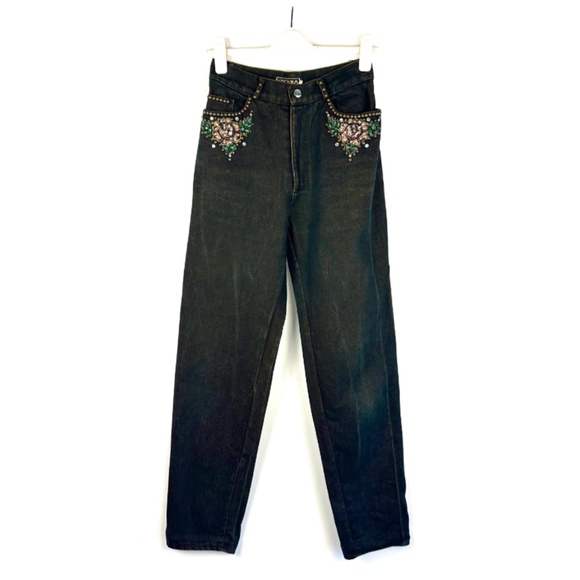 Vintage 1980’s Dark Brown Denim Jacket and Pants - Two Piece Set - XS/S - Picture 3 of 10